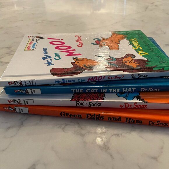 Dr. Seuss 4 Hardcover Book Lot - Green Eggs Cat in Hat Fox Sox Mr. Brown can Moo - Picture 3 of 5